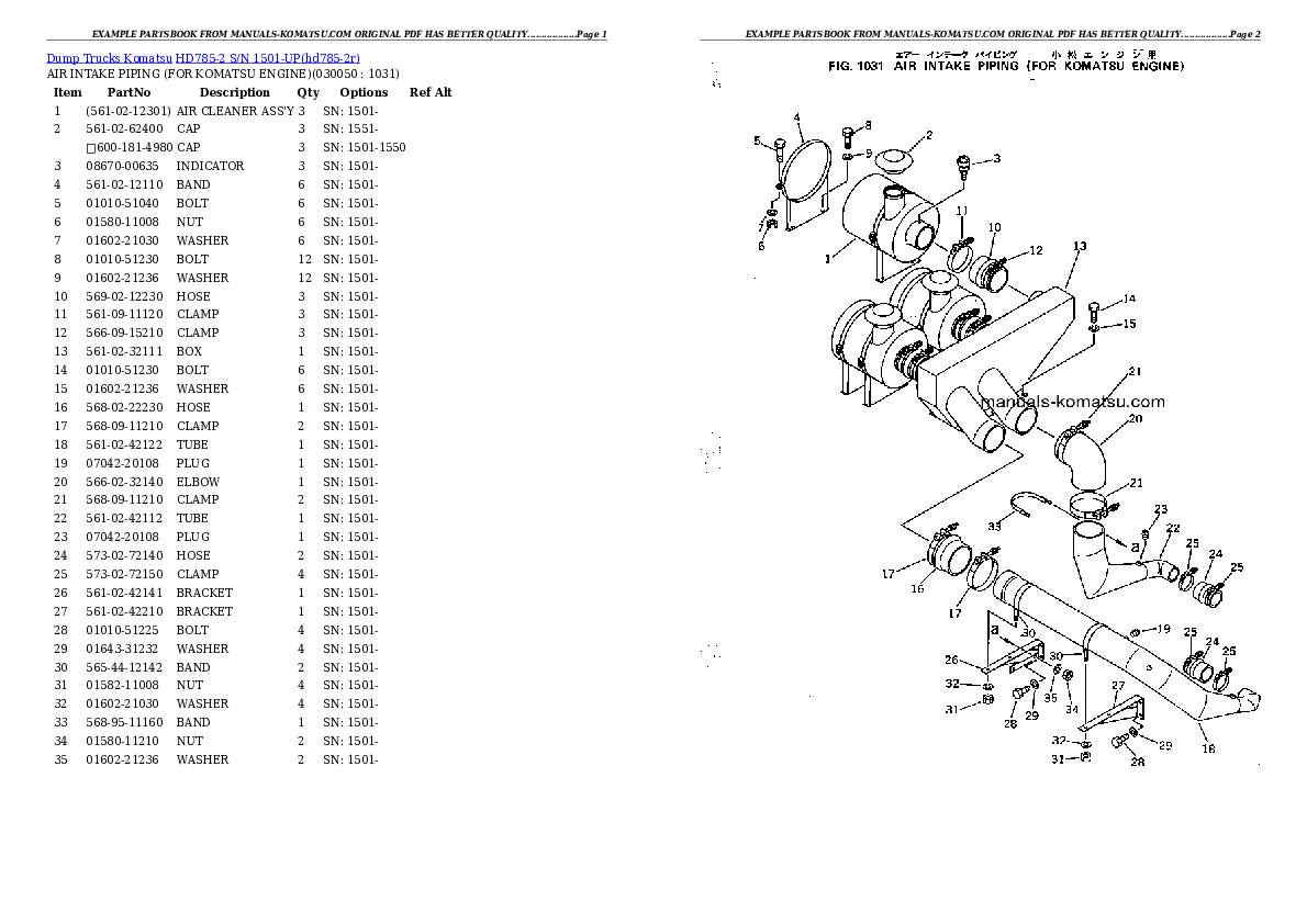 Protected: HD785-2 S/N 1501-UP Partsbook