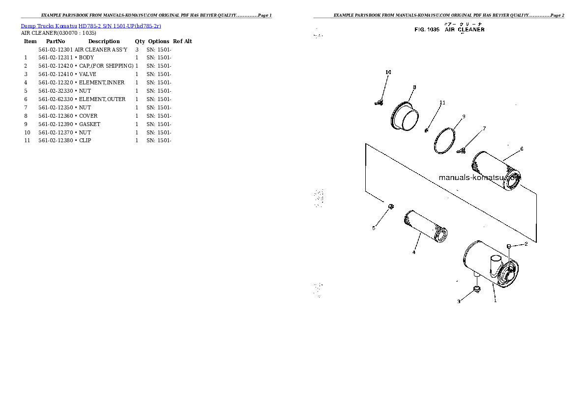 Protected: HD785-2 S/N 1501-UP Partsbook