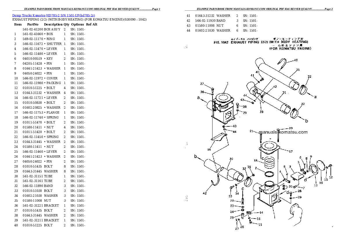Protected: HD785-2 S/N 1501-UP Partsbook
