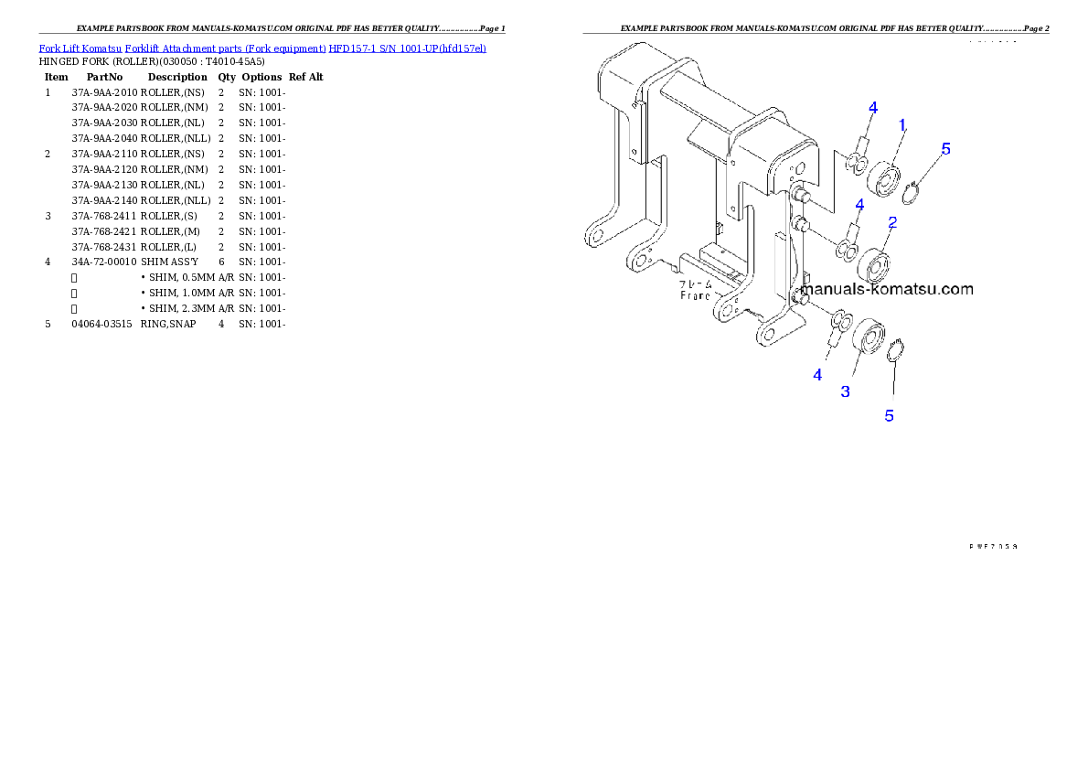 Protected: HFD157-1 S/N 1001-UP Partsbook