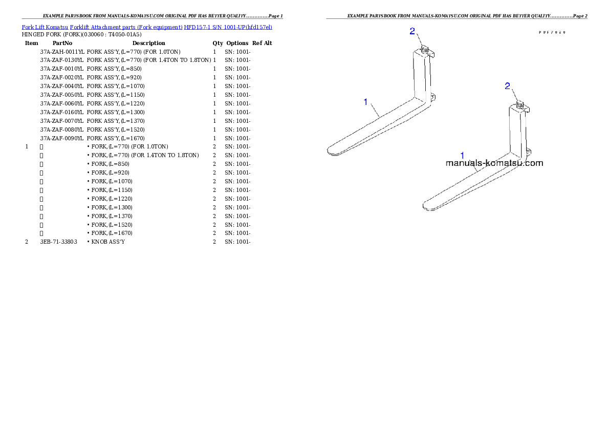 Protected: HFD157-1 S/N 1001-UP Partsbook