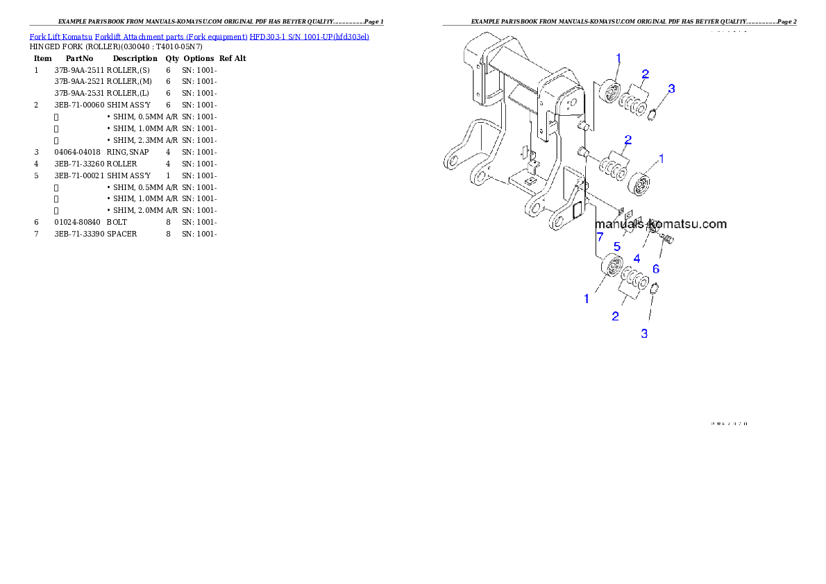 Protected: HFD303-1 S/N 1001-UP Partsbook