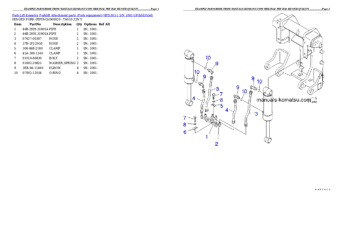 Protected: HFD303-1 S/N 1001-UP Partsbook