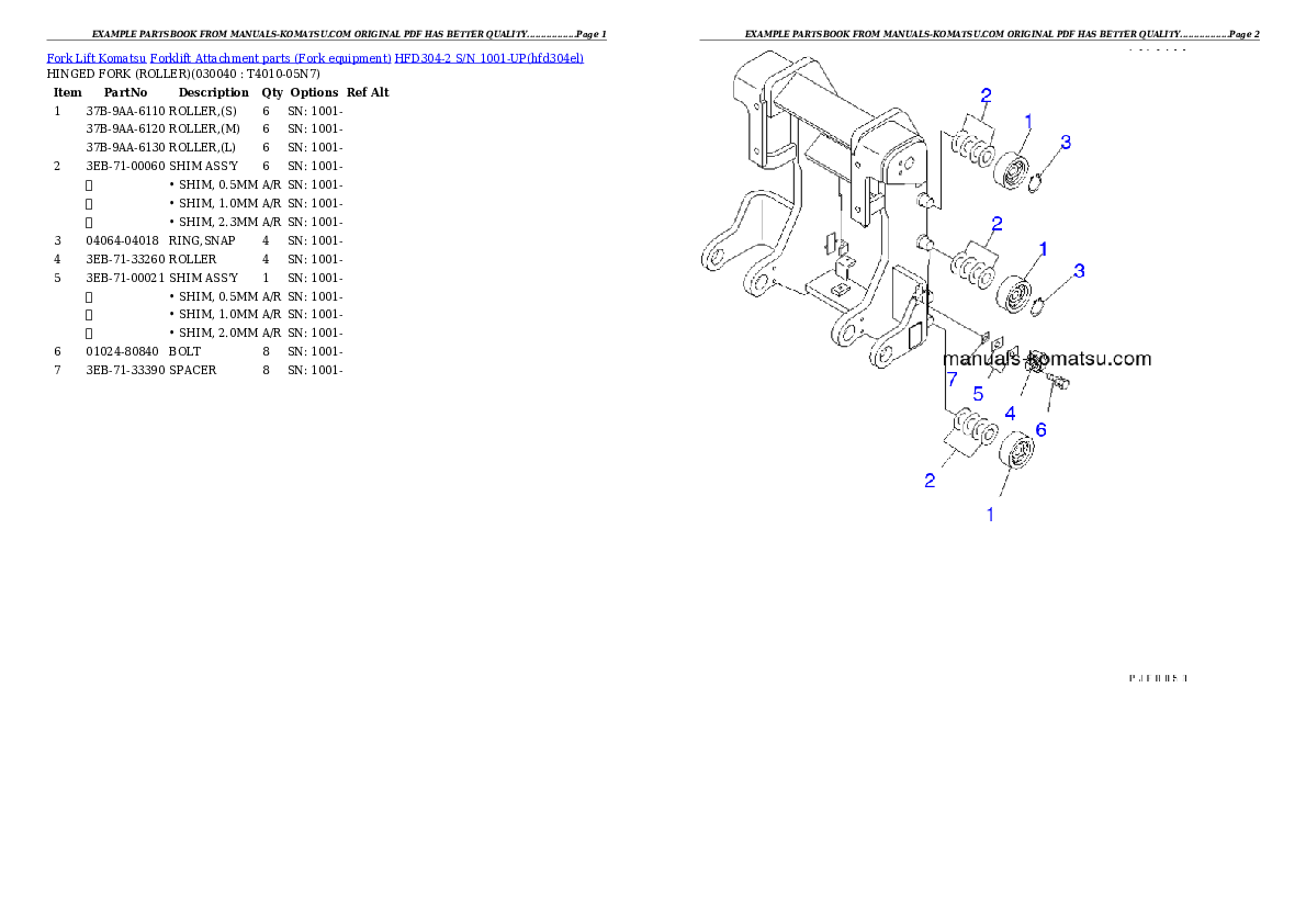 Protected: HFD304-2 S/N 1001-UP Partsbook