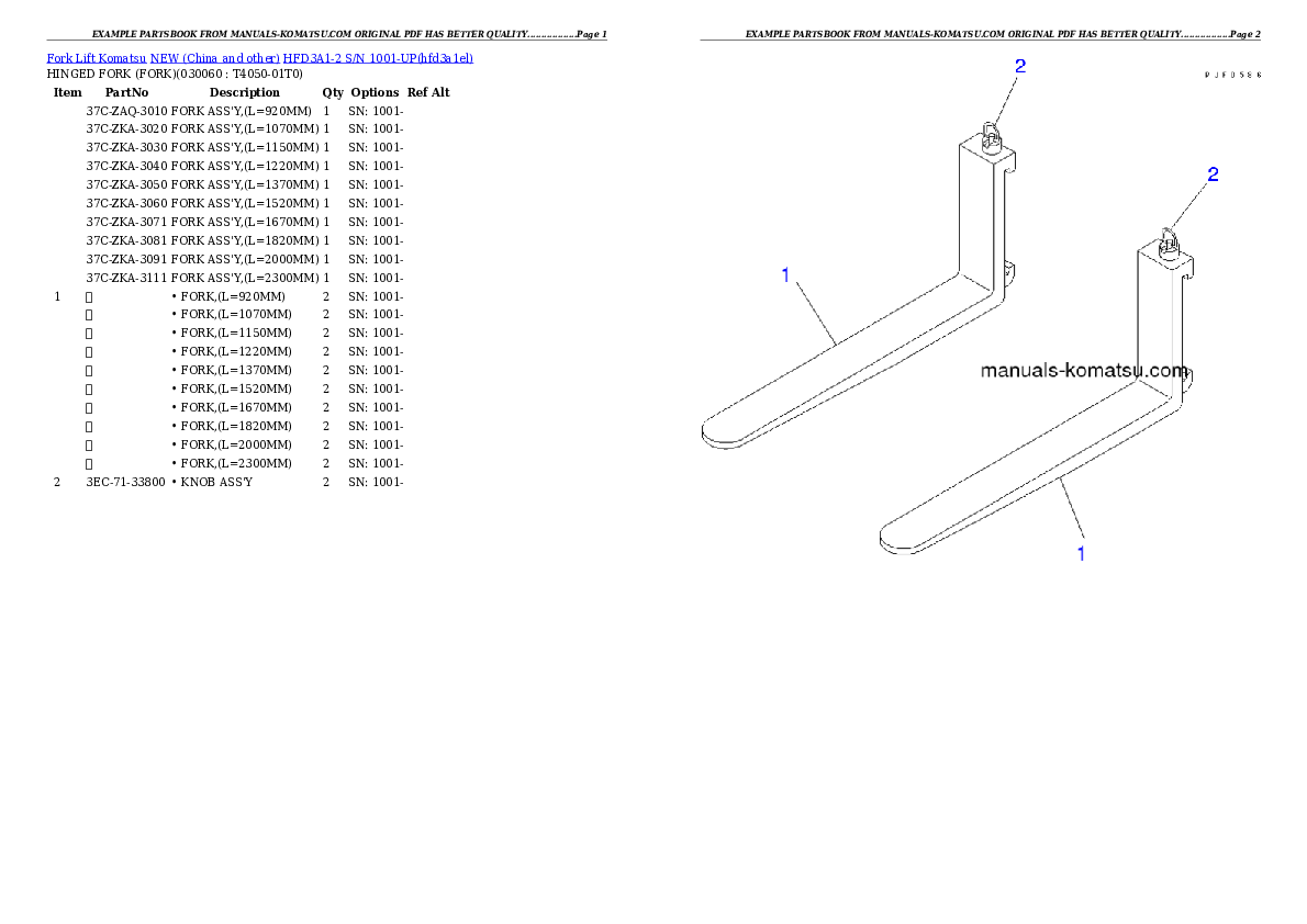 Protected: HFD3A1-2 S/N 1001-UP Partsbook