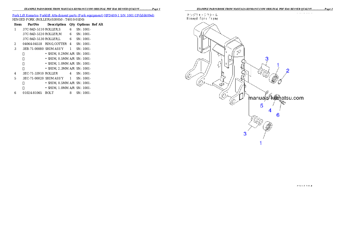 Protected: HFD409-1 S/N 1001-UP Partsbook