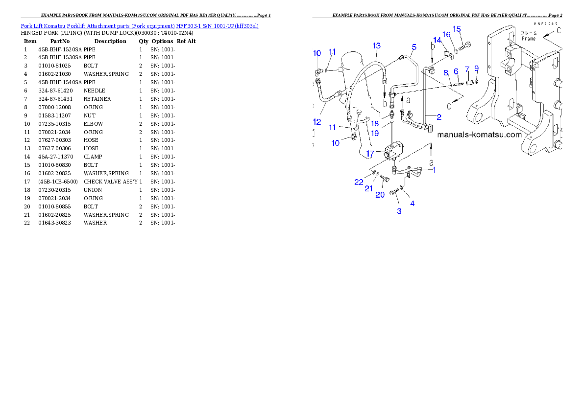 Protected: HFF303-1 S/N 1001-UP Partsbook