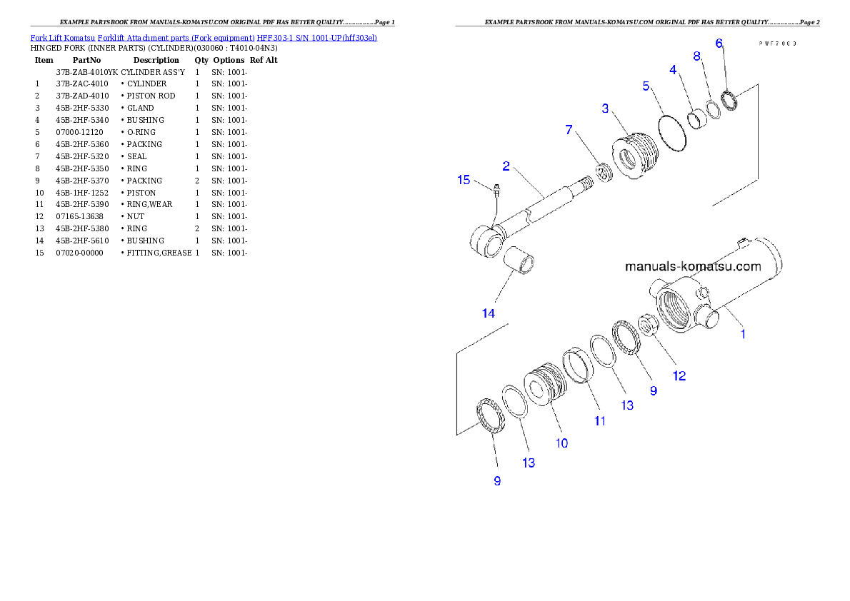 Protected: HFF303-1 S/N 1001-UP Partsbook