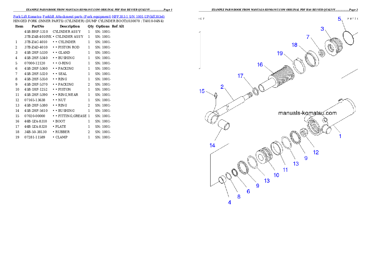 Protected: HFF303-1 S/N 1001-UP Partsbook