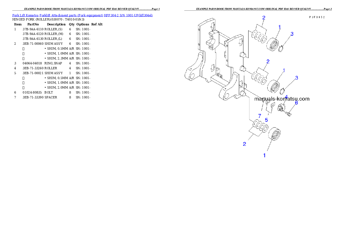 Protected: HFF304-2 S/N 1001-UP Partsbook