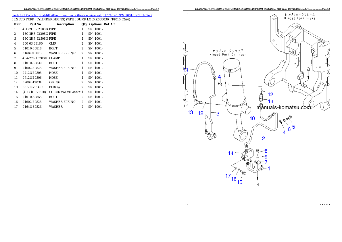 Protected: HFF457-1 S/N 1001-UP Partsbook