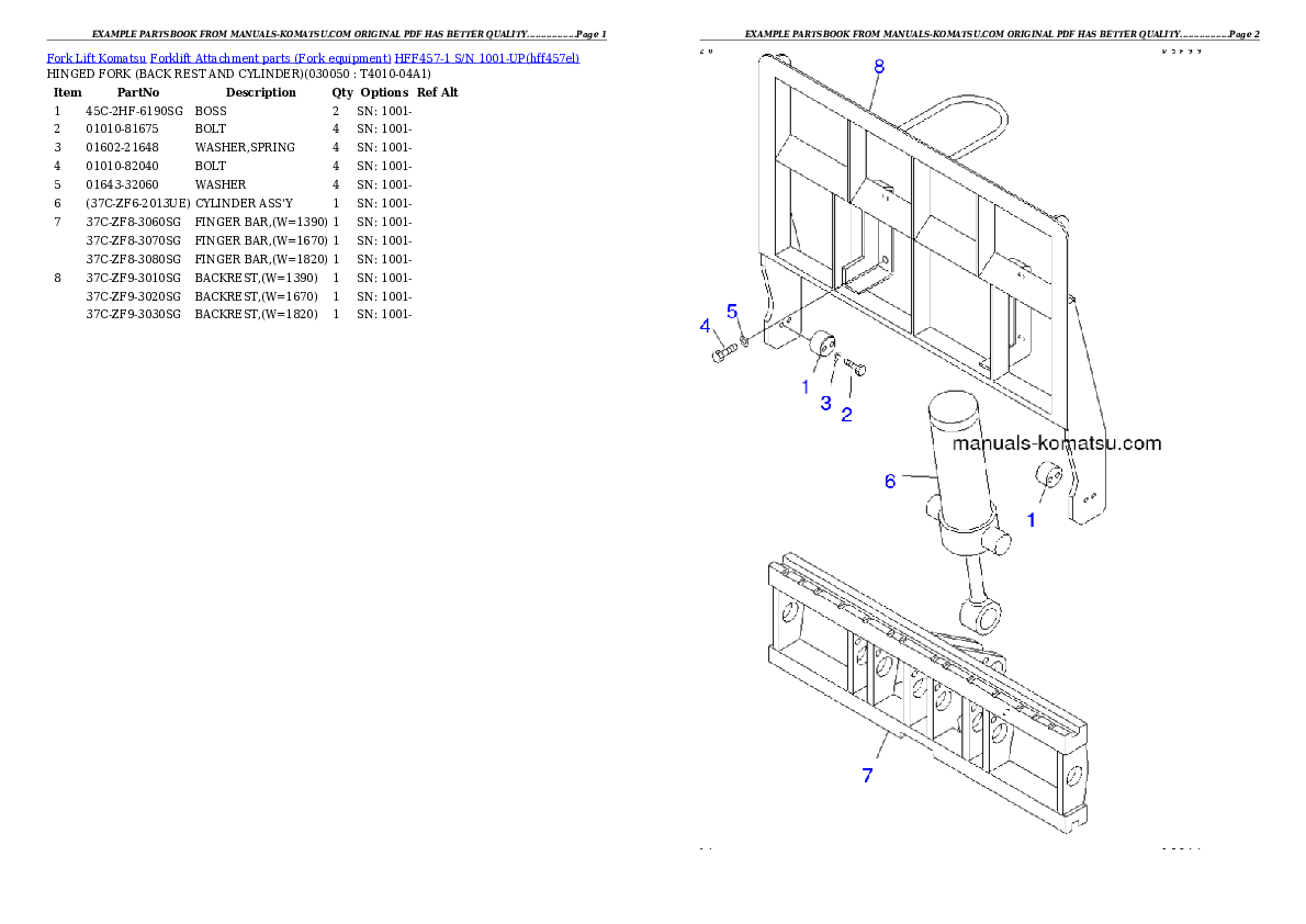 Protected: HFF457-1 S/N 1001-UP Partsbook