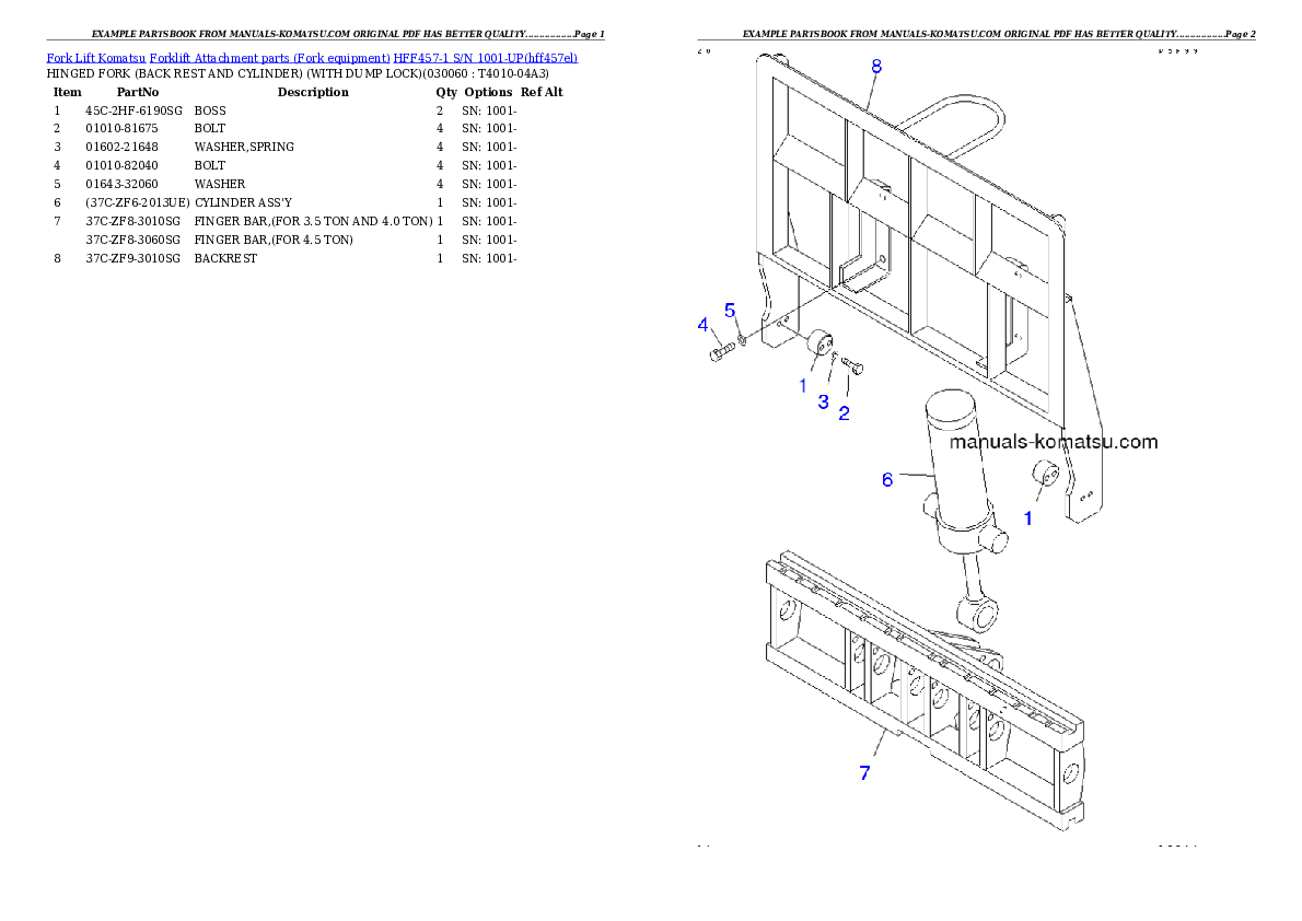 Protected: HFF457-1 S/N 1001-UP Partsbook