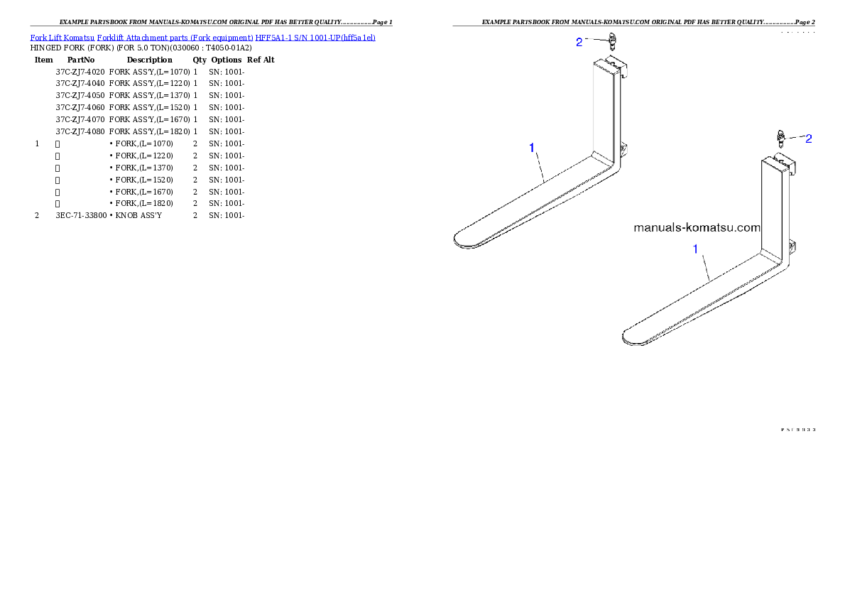 Protected: HFF5A1-1 S/N 1001-UP Partsbook