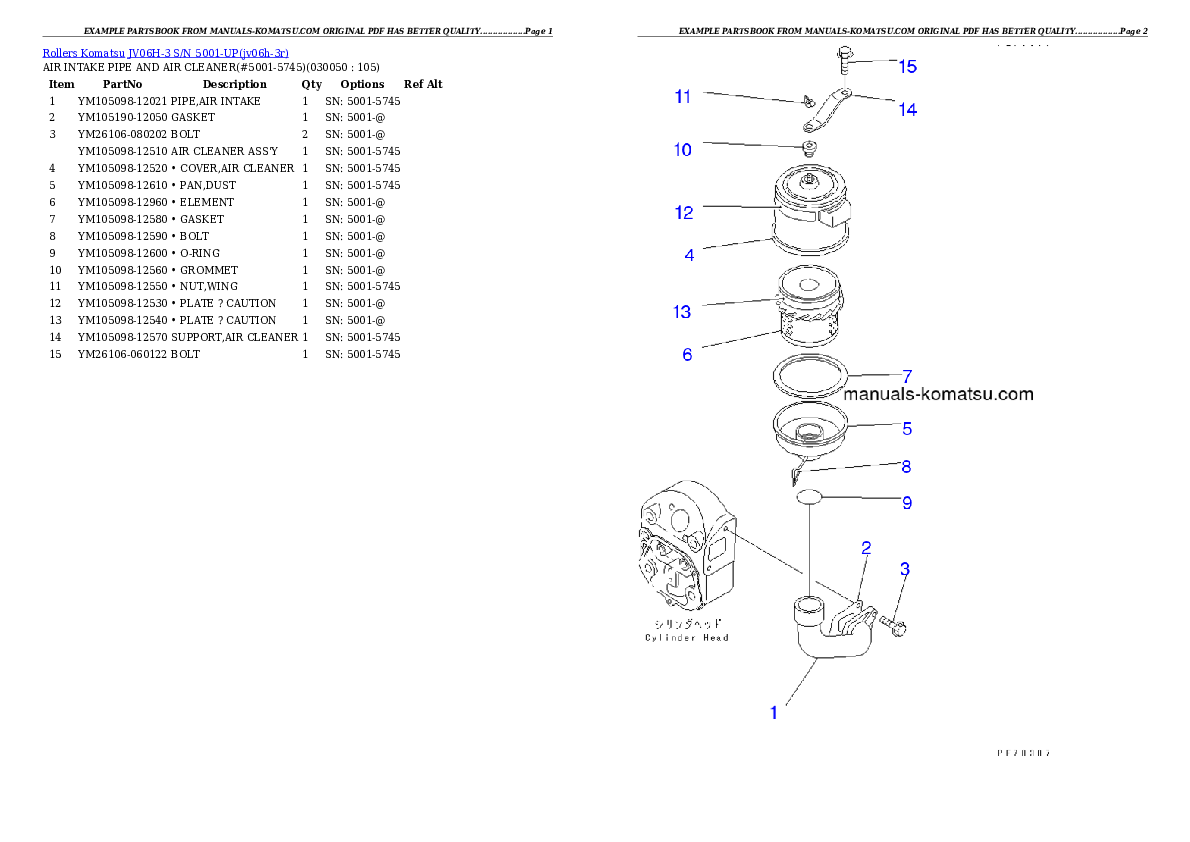 Protected: JV06H-3 S/N 5001-UP Partsbook