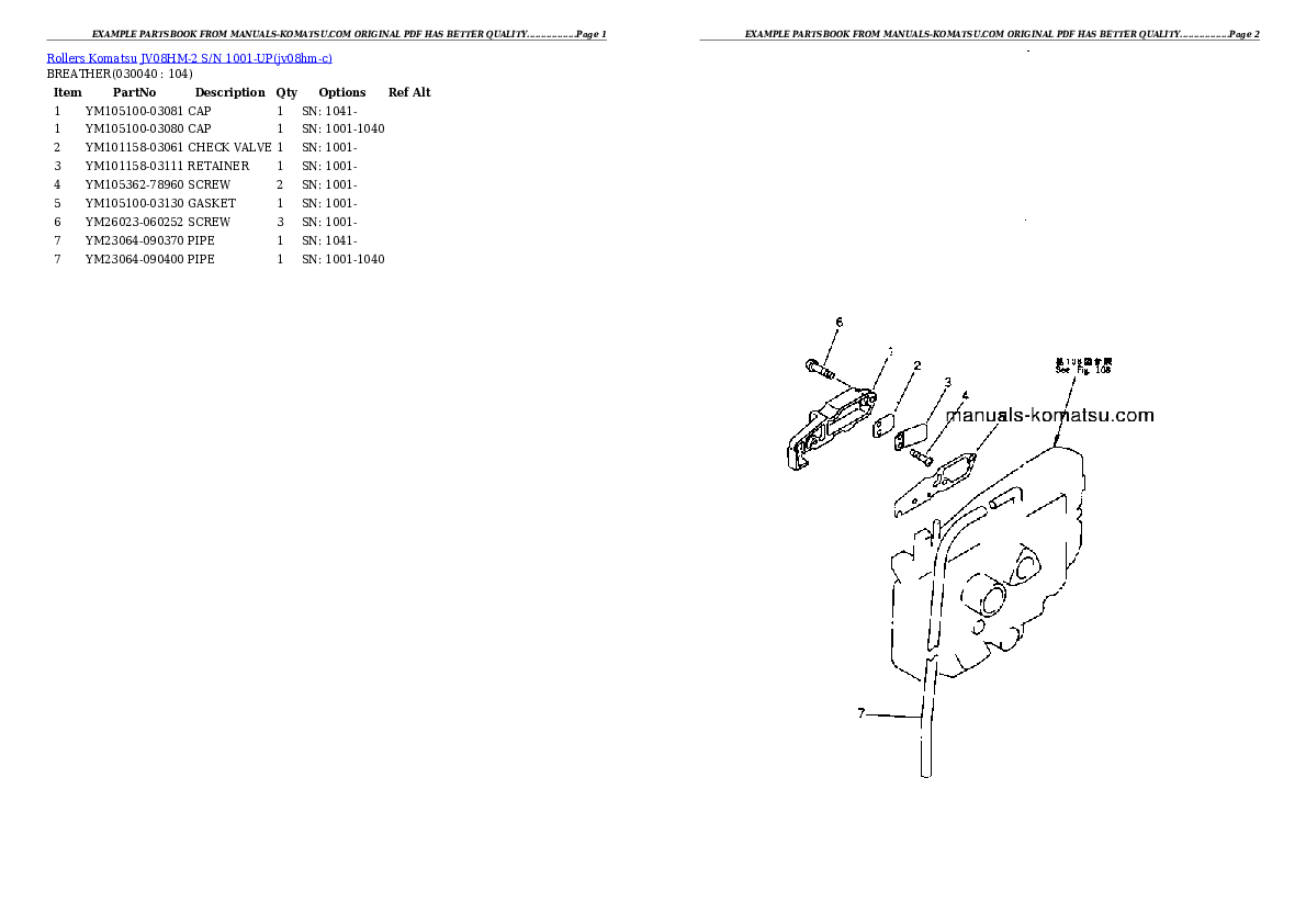 Protected: JV08HM-2 S/N 1001-UP Partsbook