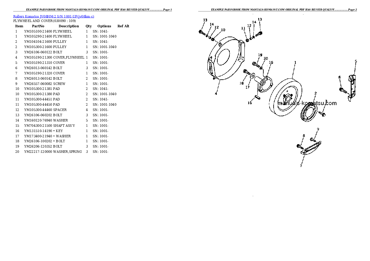 Protected: JV08HM-2 S/N 1001-UP Partsbook