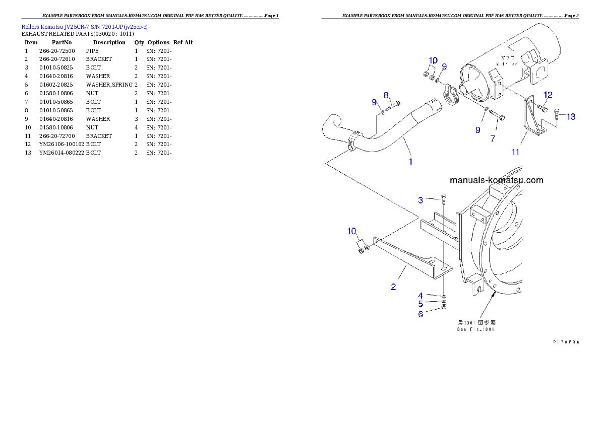 JV25CR-7 S/N 7201-UP Partsbook