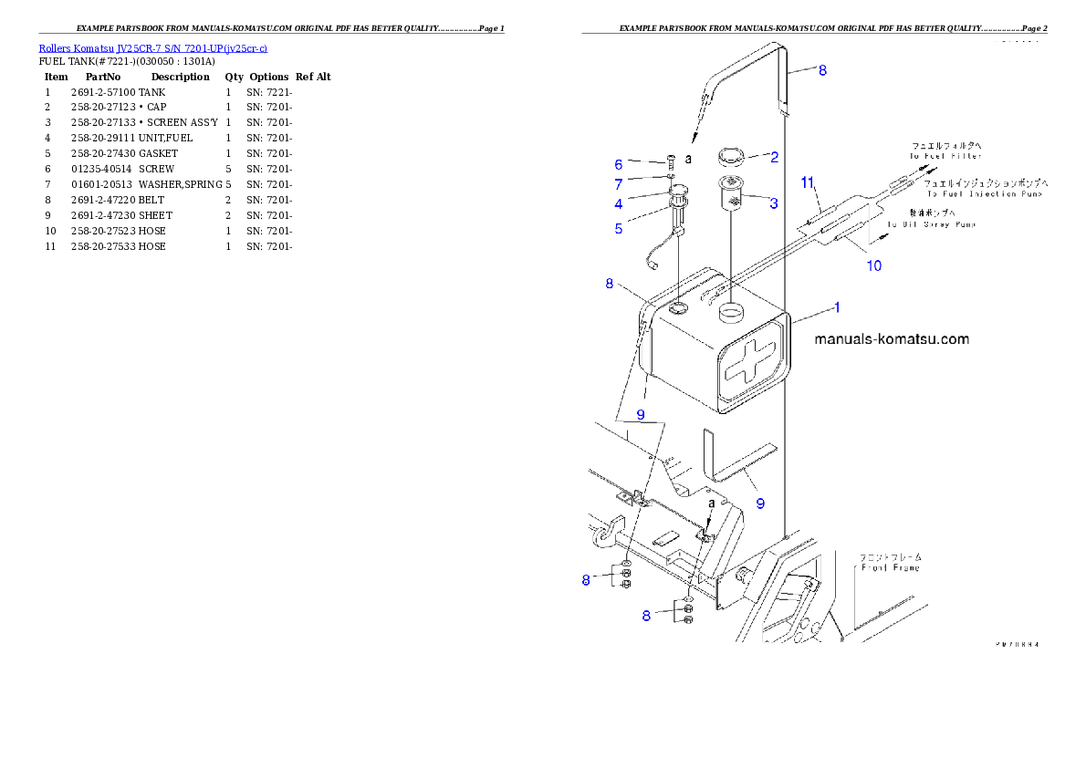Protected: JV25CR-7 S/N 7201-UP Partsbook