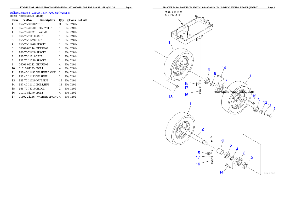 Protected: JV25CR-7 S/N 7201-UP Partsbook