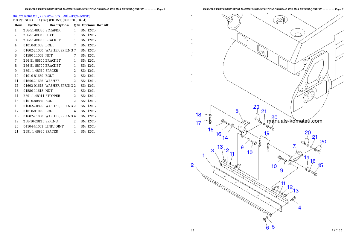 Protected: JV25CW-2 S/N 1201-UP Partsbook