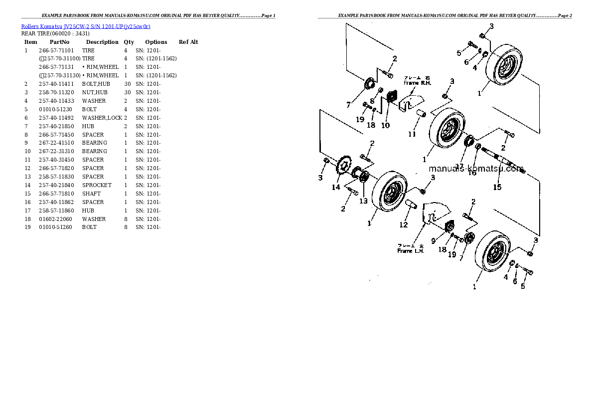 Protected: JV25CW-2 S/N 1201-UP Partsbook