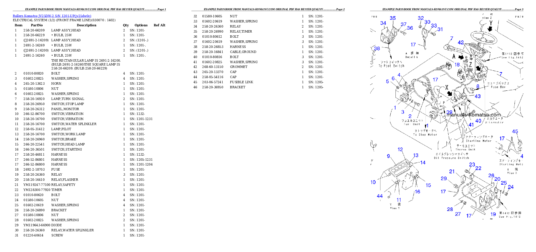 Protected: JV25DW-2 S/N 1201-UP Partsbook