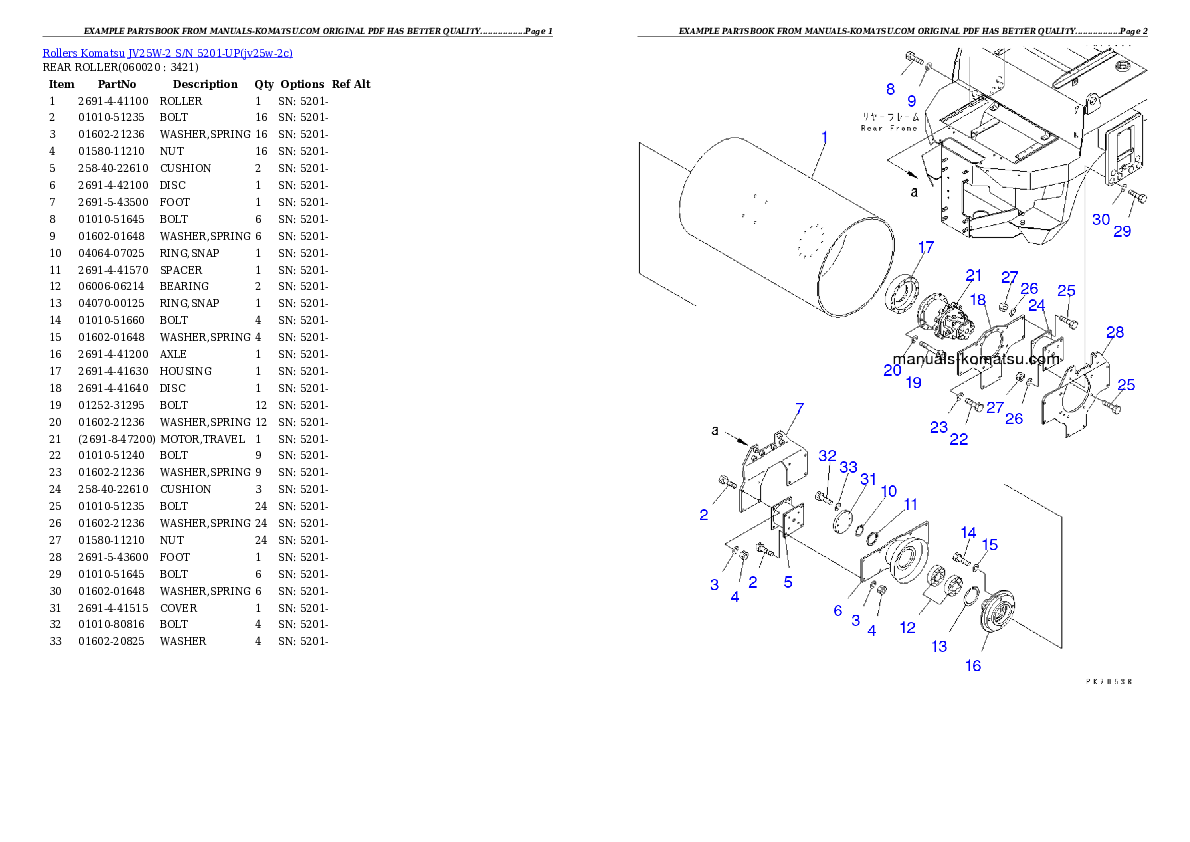 Protected: JV25W-2 S/N 5201-UP Partsbook