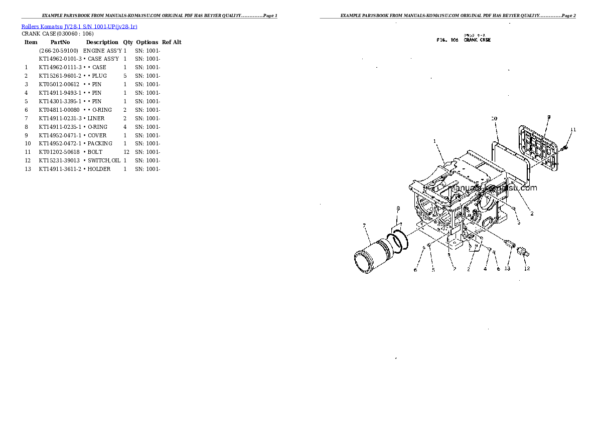 Protected: JV28-1 S/N 1001-UP Partsbook