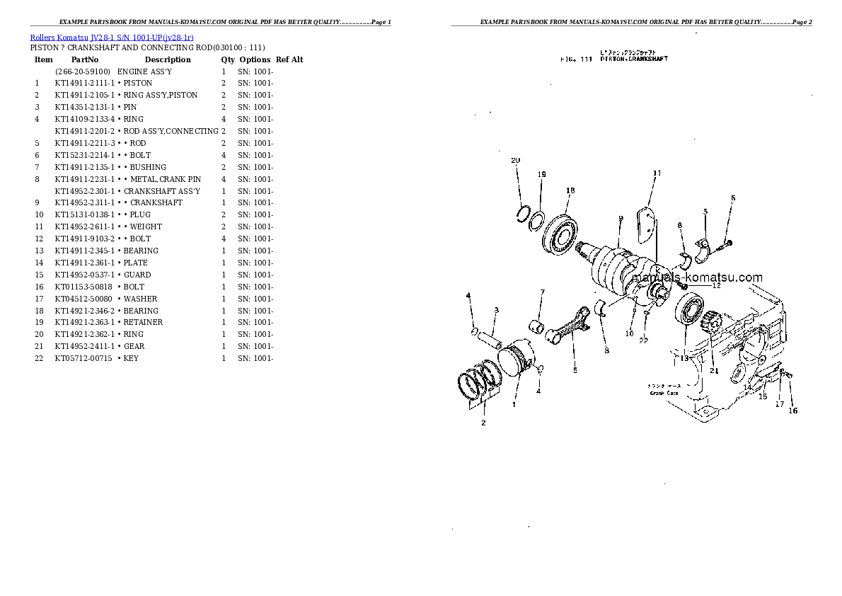 Protected: JV28-1 S/N 1001-UP Partsbook