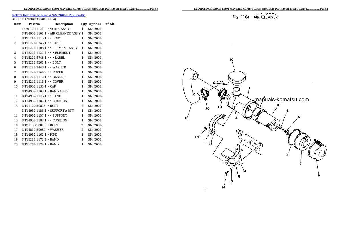 Protected: JV32W-1A S/N 2001-UP Partsbook