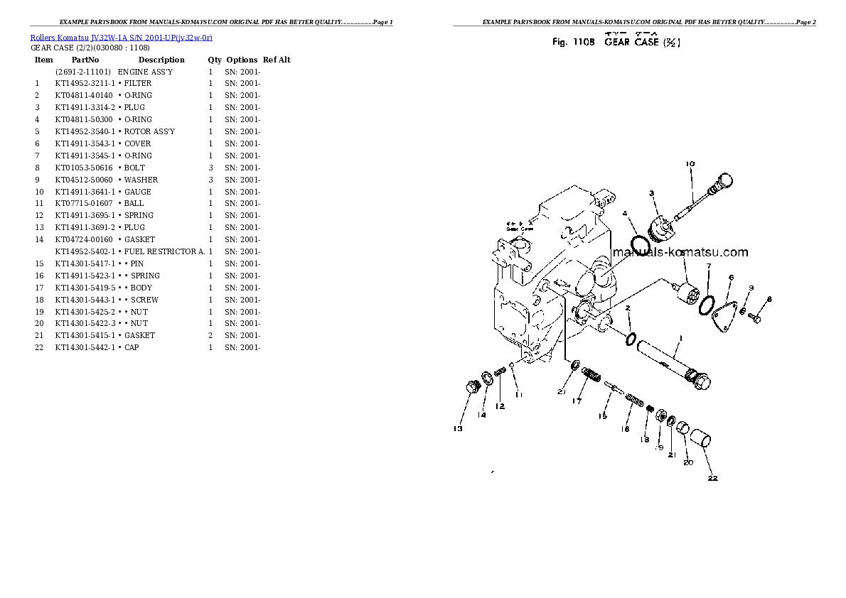 Protected: JV32W-1A S/N 2001-UP Partsbook