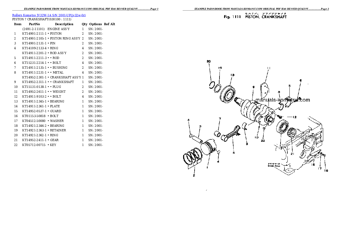 Protected: JV32W-1A S/N 2001-UP Partsbook