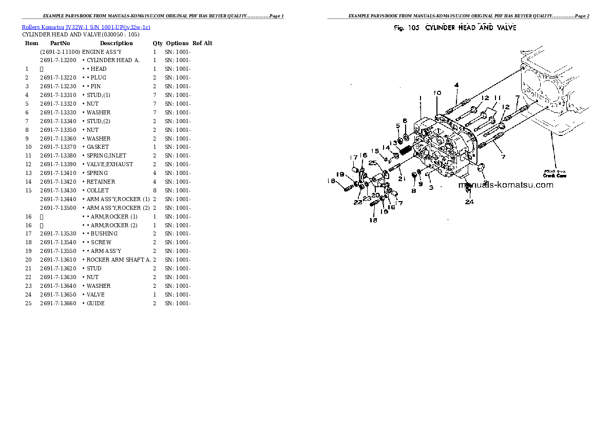 Protected: JV32W-1 S/N 1001-UP Partsbook