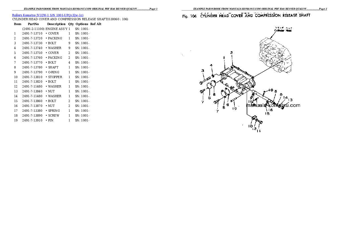 Protected: JV32W-1 S/N 1001-UP Partsbook