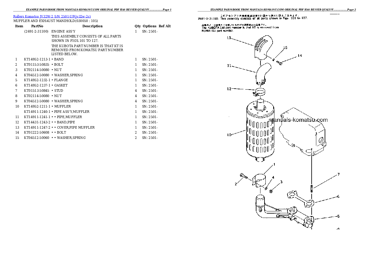 Protected: JV32W-2 S/N 2501-UP Partsbook