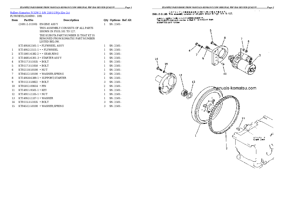 Protected: JV32W-2 S/N 2501-UP Partsbook