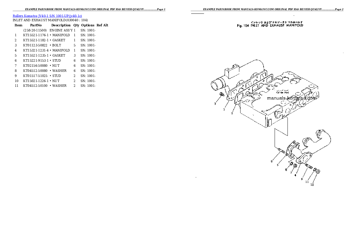 Protected: JV40-1 S/N 1001-UP Partsbook