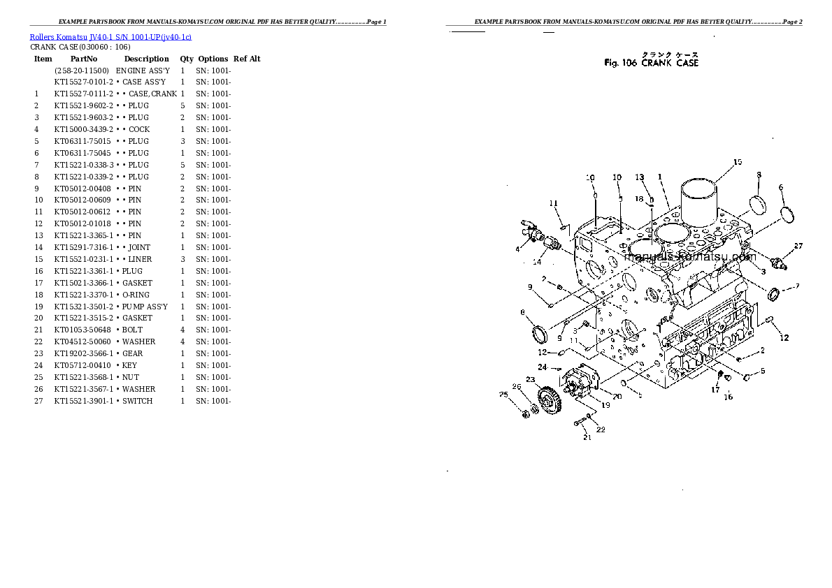 Protected: JV40-1 S/N 1001-UP Partsbook