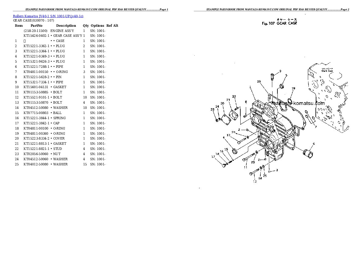 Protected: JV40-1 S/N 1001-UP Partsbook