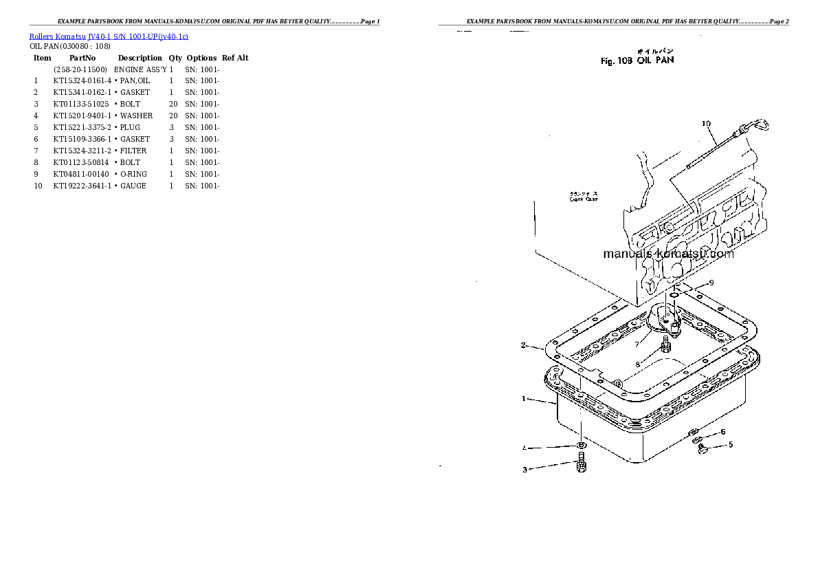 Protected: JV40-1 S/N 1001-UP Partsbook