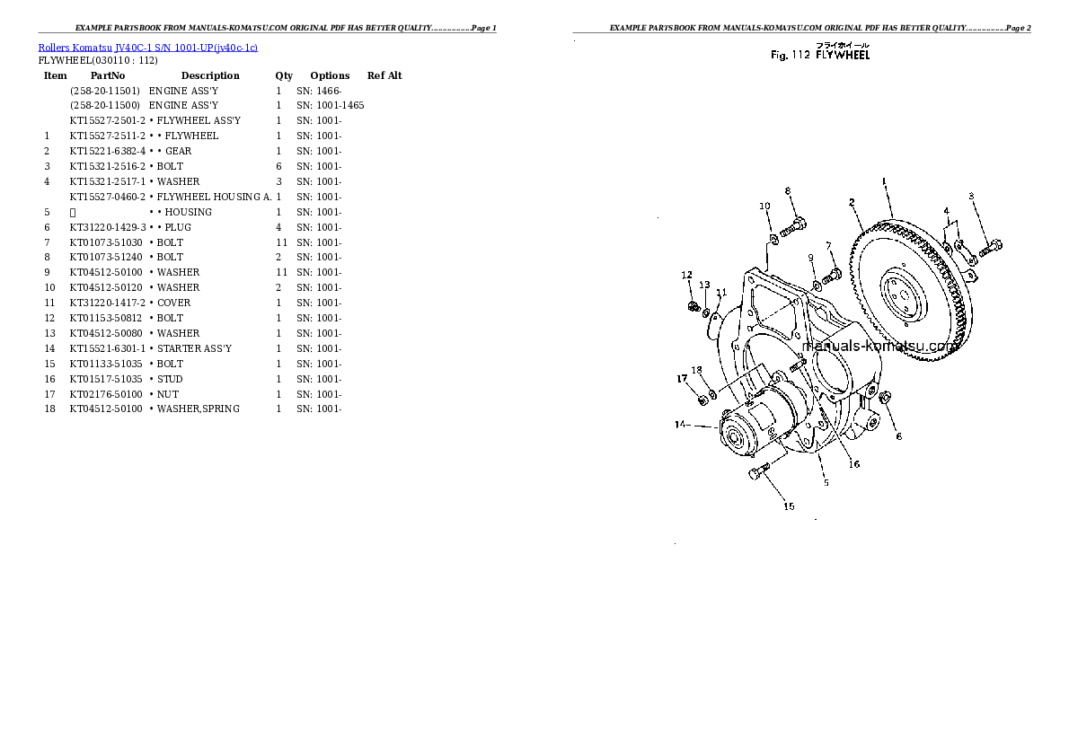 Protected: JV40C-1 S/N 1001-UP Partsbook