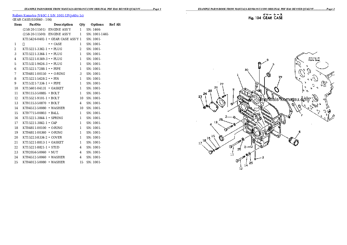 Protected: JV40C-1 S/N 1001-UP Partsbook