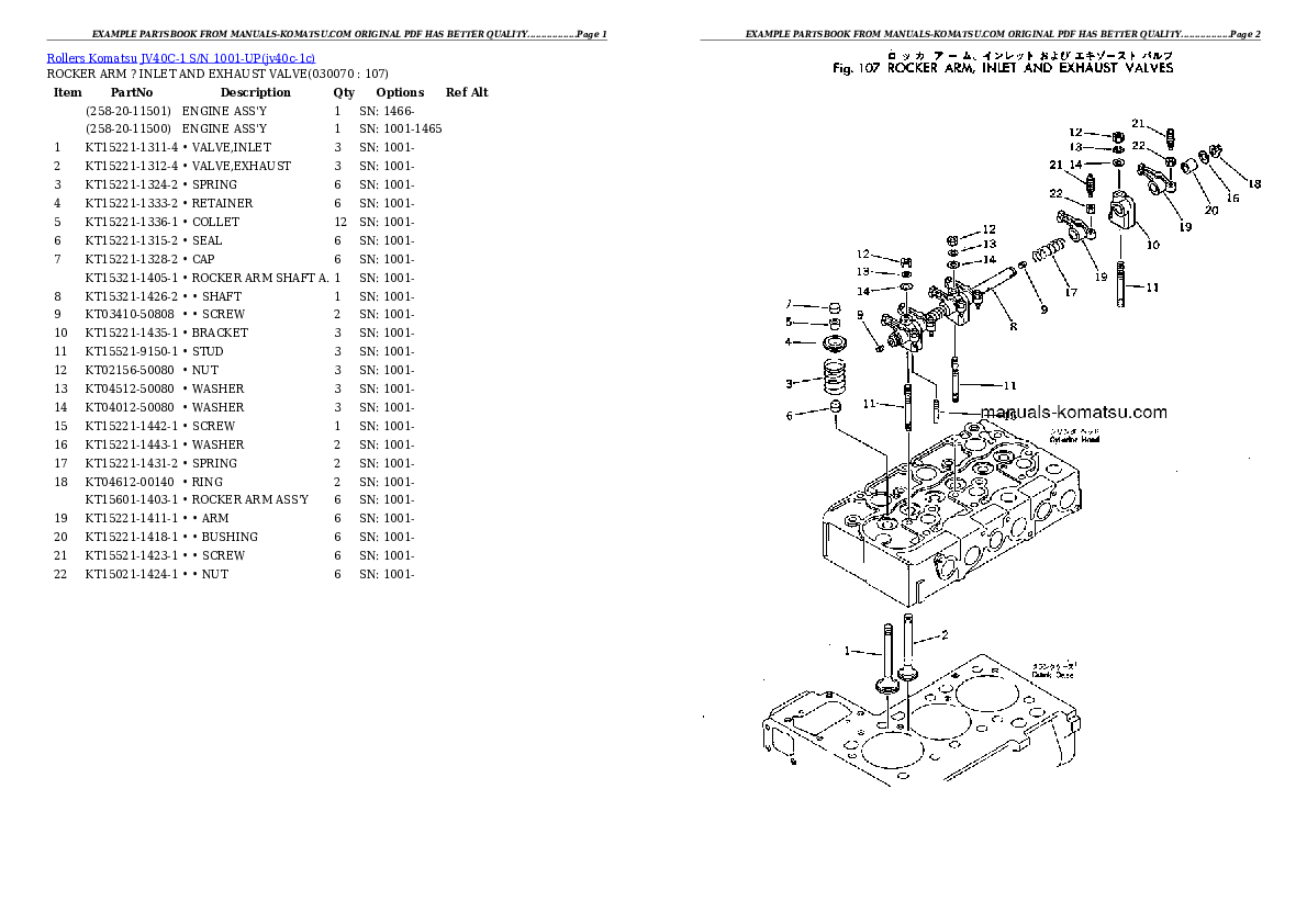 Protected: JV40C-1 S/N 1001-UP Partsbook