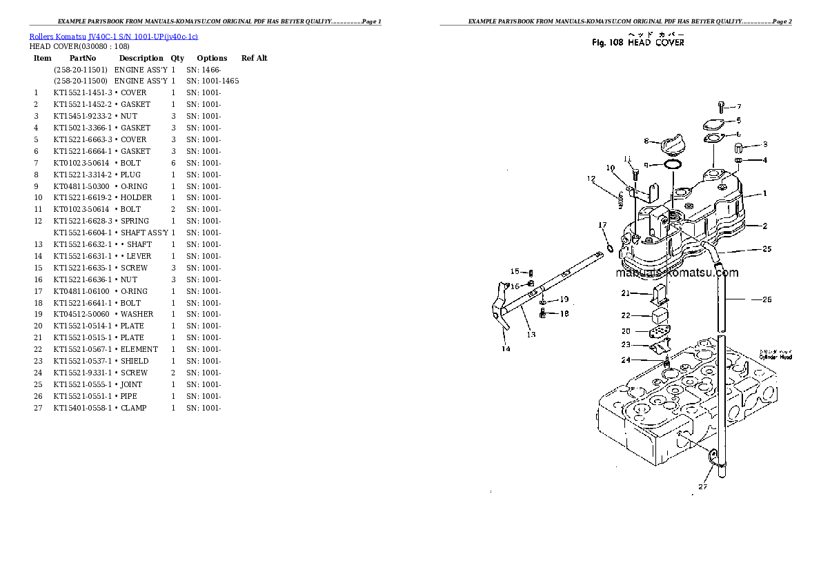 Protected: JV40C-1 S/N 1001-UP Partsbook