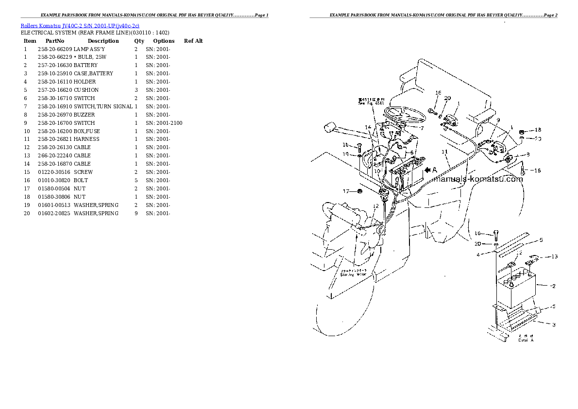 Protected: JV40C-2 S/N 2001-UP Partsbook