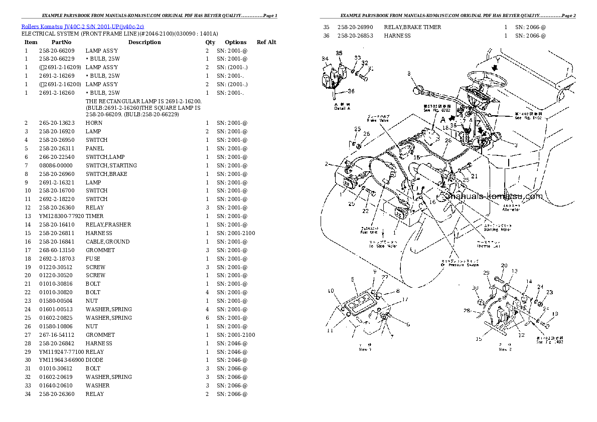 Protected: JV40C-2 S/N 2001-UP Partsbook