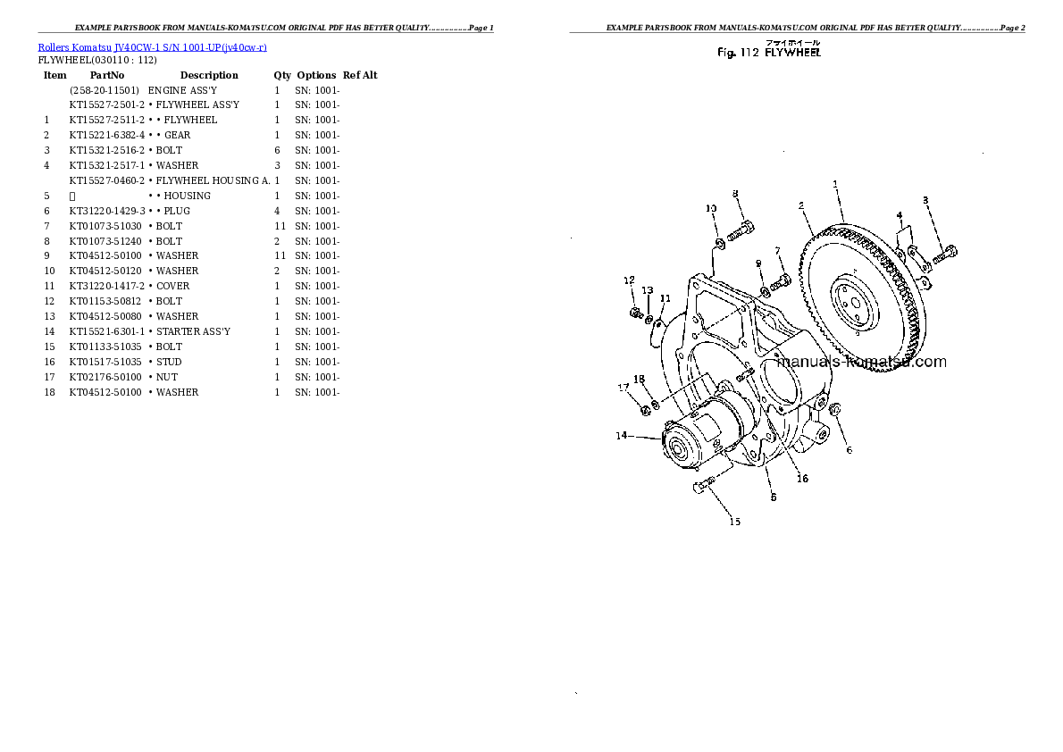 Protected: JV40CW-1 S/N 1001-UP Partsbook