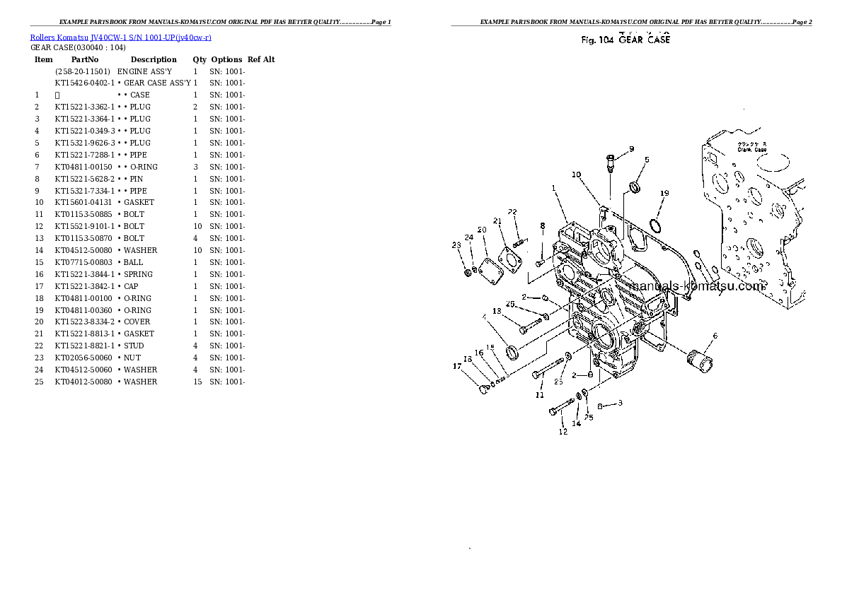 Protected: JV40CW-1 S/N 1001-UP Partsbook