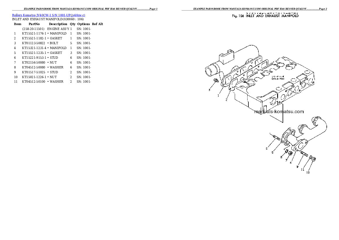 Protected: JV40CW-1 S/N 1001-UP Partsbook